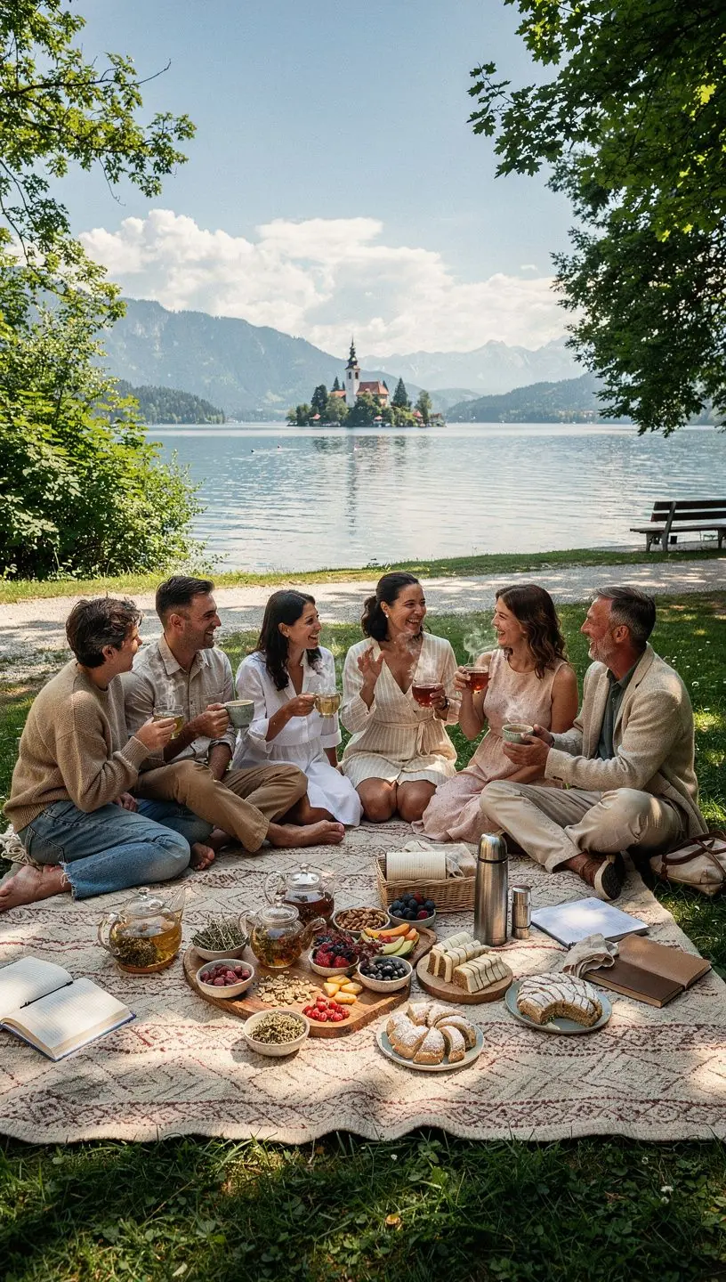 Zeleni čaj s cvjetovima kamilice u mirnom okruženju uz svjetlost svijeće.