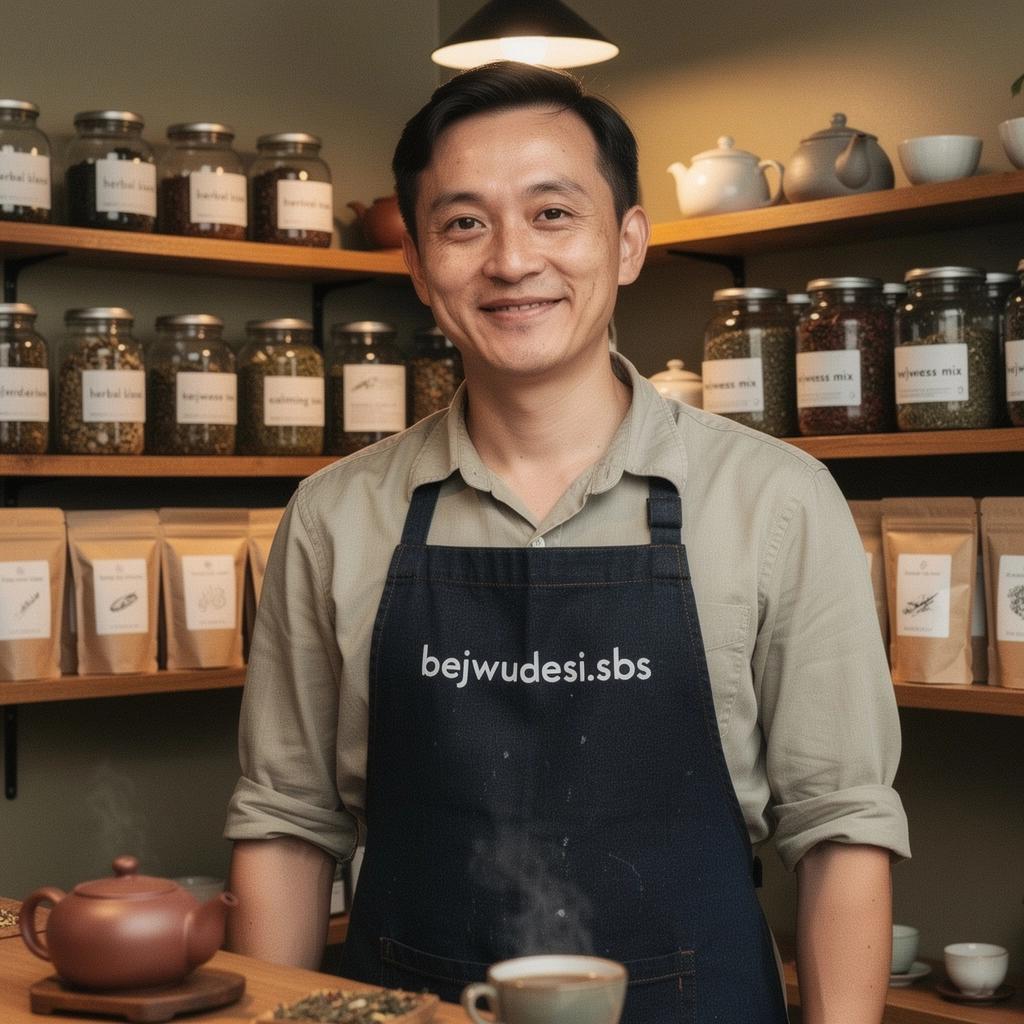 Zeleni čaj s mirisnim biljem poslužuje se u mirnom okruženju.